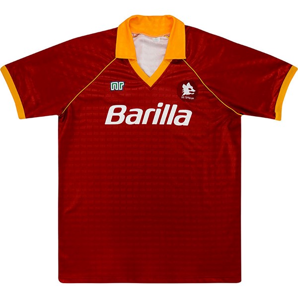 Maillot Football As Roma Domicile Retro 1990 1991 Orange